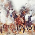 Horse riding painting