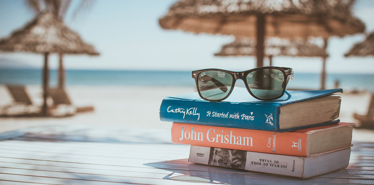 Books reading on Beach